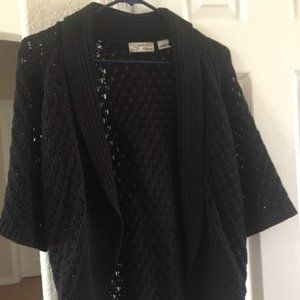 Isabella's Closet black open weave open sweater